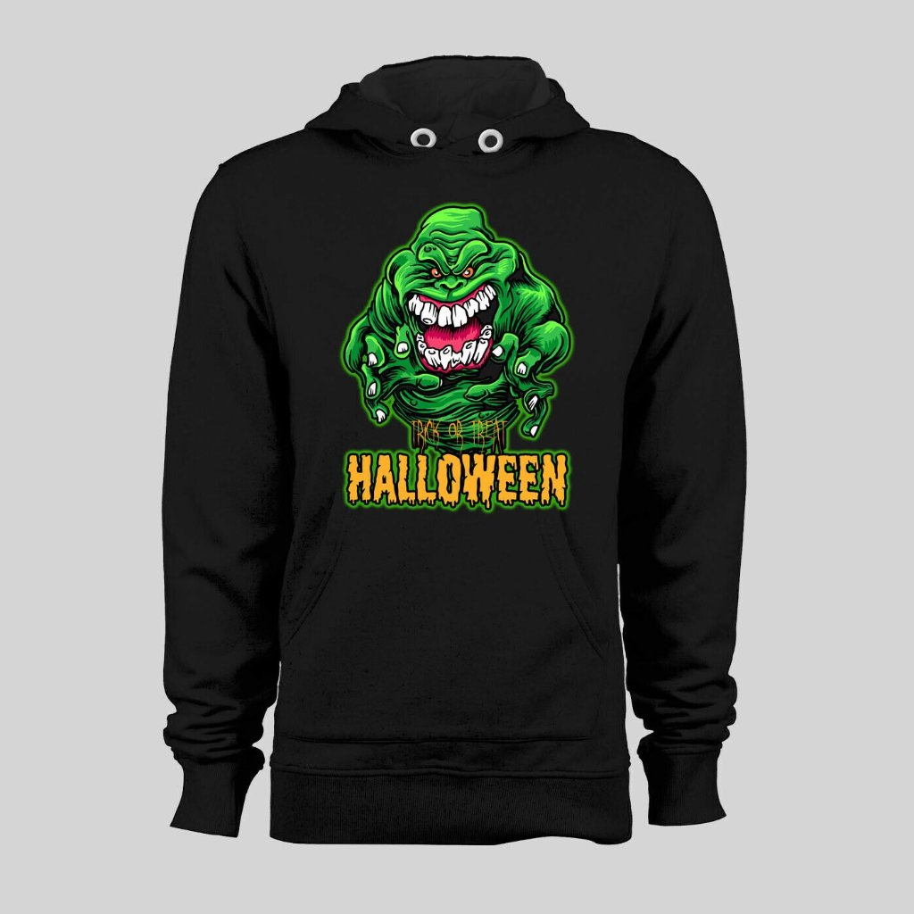Green Ghost Slimer Trick Or Treat Halloween Hoodie